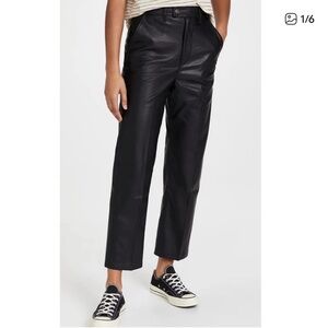 Levi's Premium Black Faux Leather Pants Math Club Ankle Pants